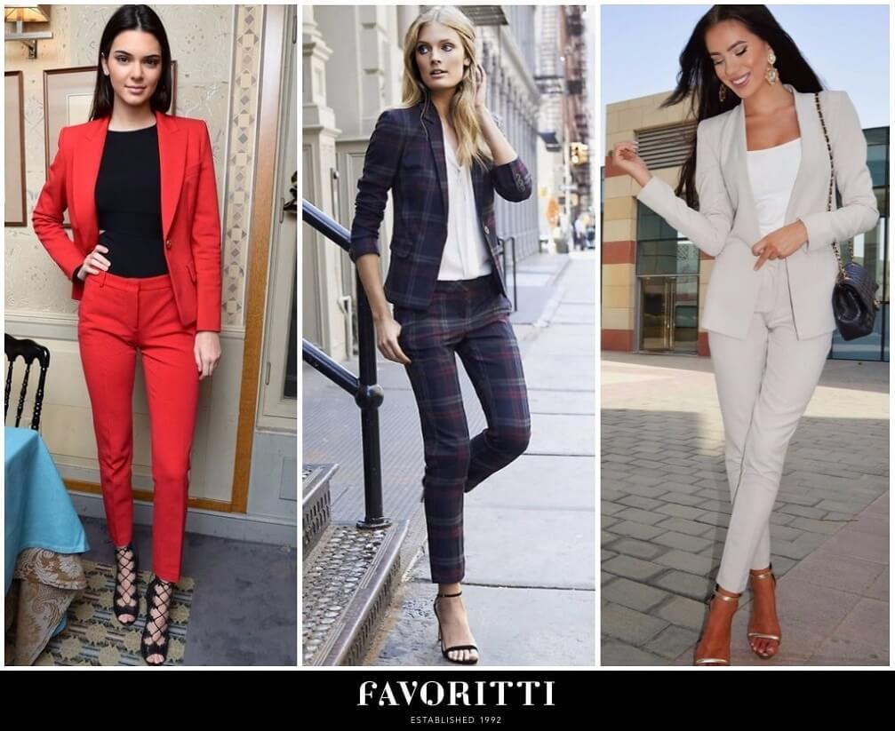 Sovremennyie zhenskie bryuchnyie kostyumyi, modnyie trendyi 2018 goda